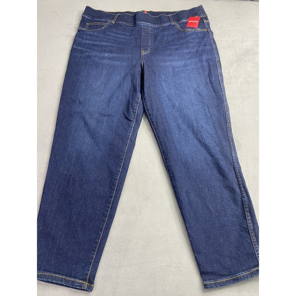 Spanx Jeans Womens 3X Blue Ankle Skinny Stretch Denim Dark Pants